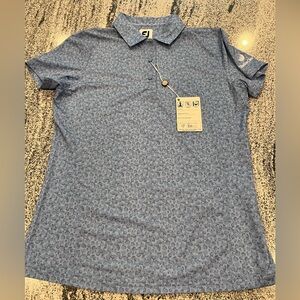 Blue Patterned Golf Polo Shirt